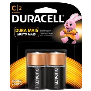 PILHA DURACELL C MEDIA ALCALINA 1,5V C/2 