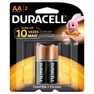 PILHA DURACELL AA ALCALINA 1,5V LR6 C/2 