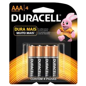 PILHA DURACELL AAA ALCALINA 1,5V C/4 