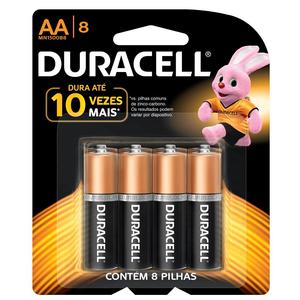 PILHA DURACELL AA ALCALINA 1,5V LR6 C/8 