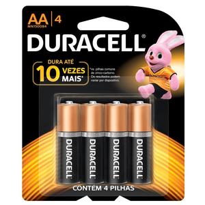 PILHA DURACELL AA ALCALINA 1,5V LR6 C/4 